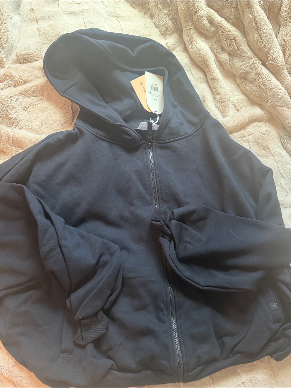 Blogilates Women's Black Full-Zip Marshmallow Hoodie